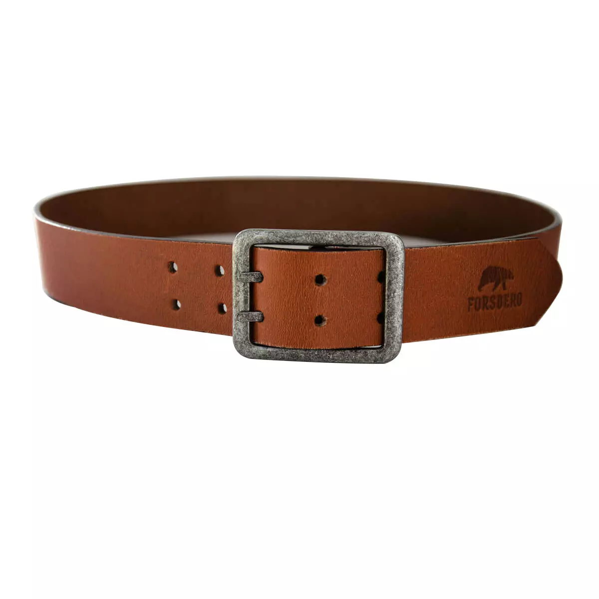 FORSBERG Ledergürtel mit Doppeldorn Schnalle aus Metall - 2