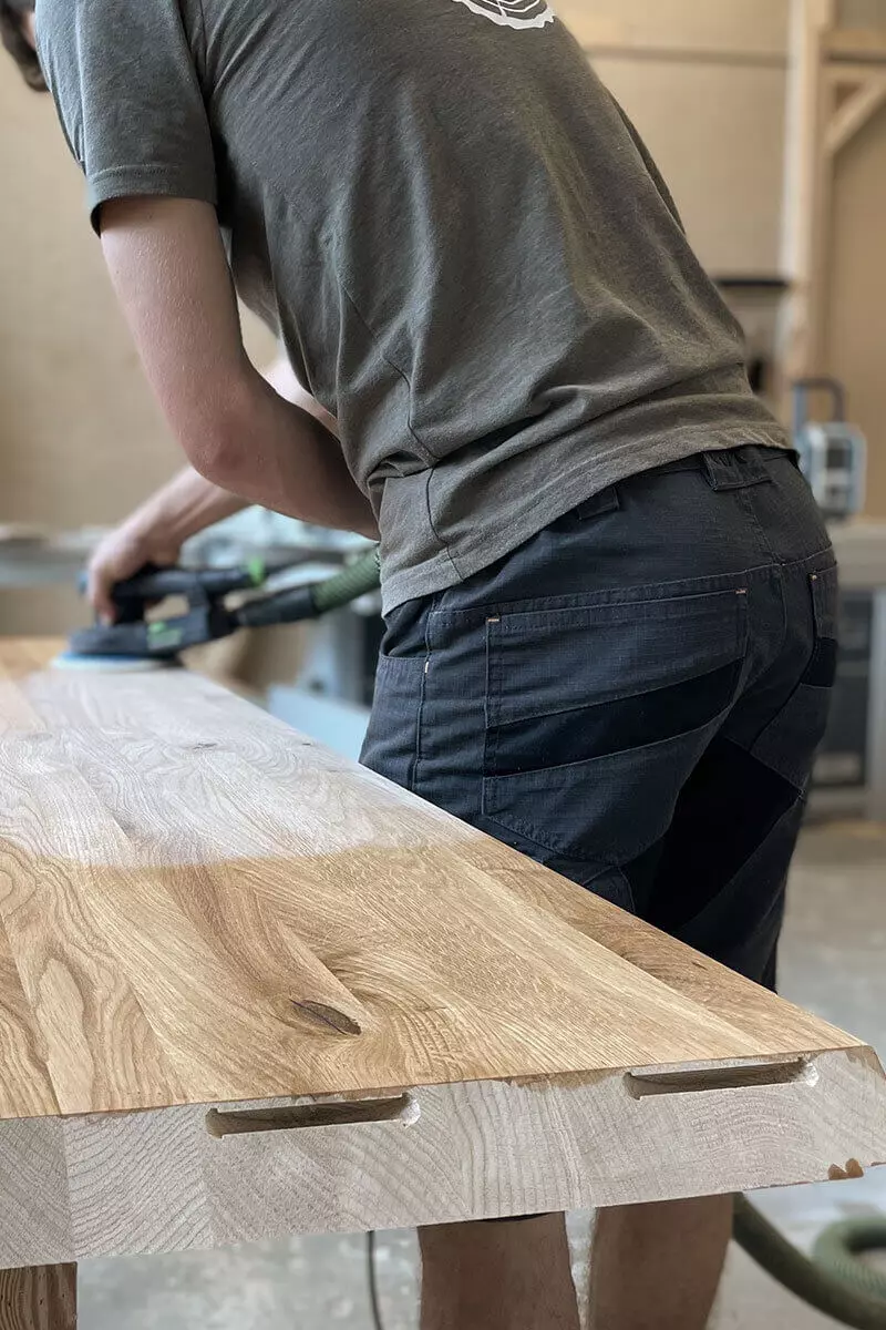 Holz, Hartholz, Gebeiztes Holz, Person, Holzbearbeitung